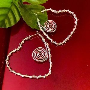 Thee red hart earrings